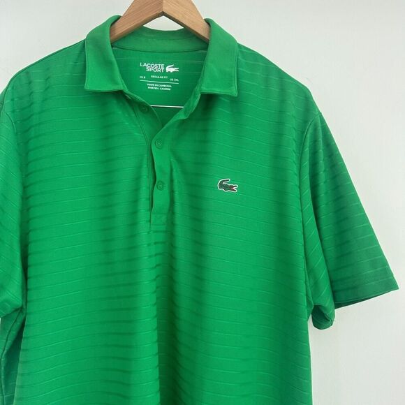 Lacoste Polo Shirt Mens 3XL Green Performance Jersey Golf Tennis Athletic Casual - Picture 2 of 11